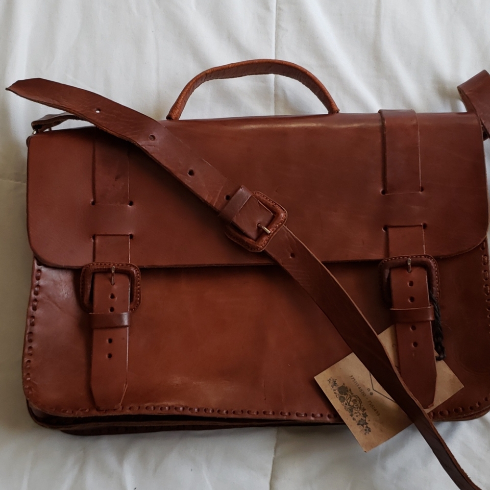 Handmade leather briefcase